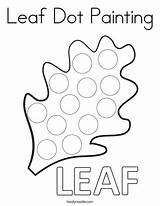 Dot Leaf Painting Coloring Fall Noodle Letter Preschool Pages Twistynoodle Worksheets Craft Print Twisty Thanksgiving Kids Activities sketch template