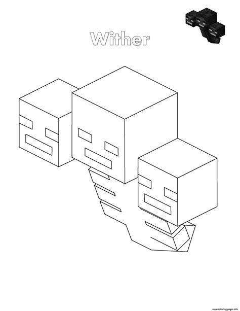 wither minecraft coloring page printable