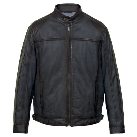 jerome mens blue leather jacket hidepark leather