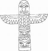 Totem Poles Carved Raven sketch template