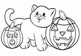 Coloring Spooky Cat Pages Getcolorings sketch template