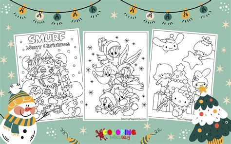 printable christmas cartoon coloring pages