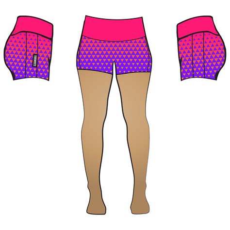 booty shorts pink and purple triangles frogmouth