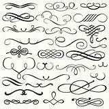 Vector Flourishes Elements Calligraphic Set Decoration Divider Stock Swirl Scroll Illustration Depositphotos sketch template