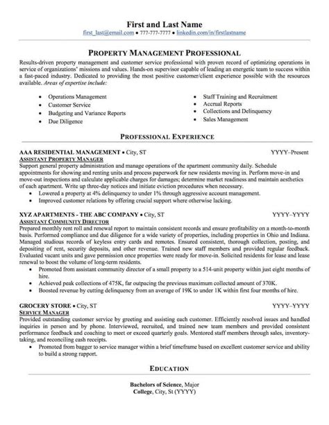 real estate property management resume sample professional resume