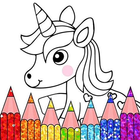 amazoncom unicorn coloring games  kids rainbow glitter coloring
