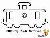 Coloring Pages Caboose Train Trains Automobiles Planes Printable Car Boxcar Army Library Clipart Kids Popular sketch template