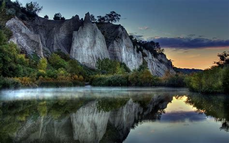 wallpaper 1920x1200 px cliff lake reflection 1920x1200 4kwallpaper 663092 hd