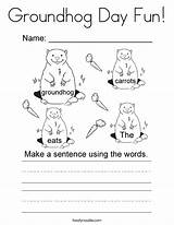 Groundhog Coloring Pages Color Fun Words Worksheets Template Noodle Twisty Sh Printable Worksheet Twistynoodle Built California Usa Mini Sentence Form sketch template