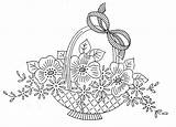 Embroidery Patterns Vintage Flower Basket Flowers Designs Baskets Coloring Hand Superior Choose Board sketch template