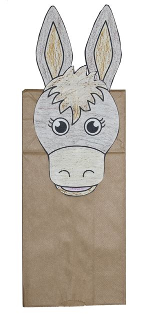 donkey paper bag puppet  tucson puppet lady