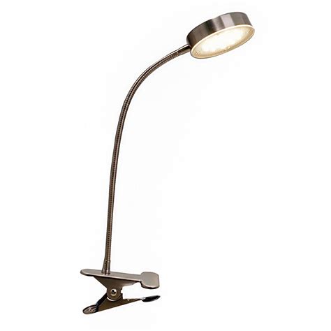 style selections   adjustable stainless steel led clip  clip desk lamp  metal shade