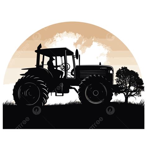 tractor silhouette vector sticker clipart tractor silhouette  farmer