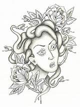 Coloring Roses Medusa Head Netart Print sketch template