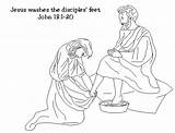 Disciples Washes Bible sketch template