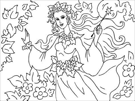 forest fairy coloring page coloring pages