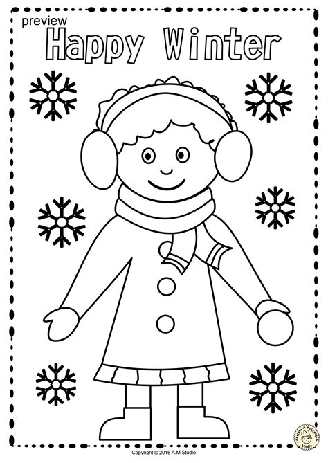 winter coloring page kindergarten subeloa