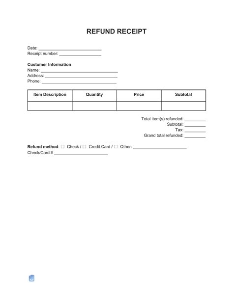 receipt  refund letter template simple printable receipt templates