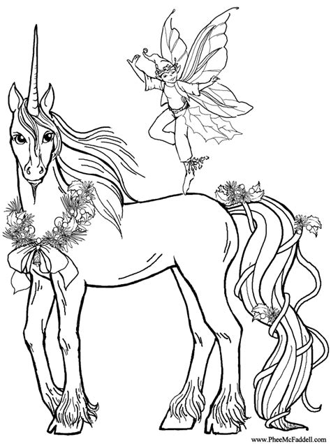 elf deco   unicorn coloring page