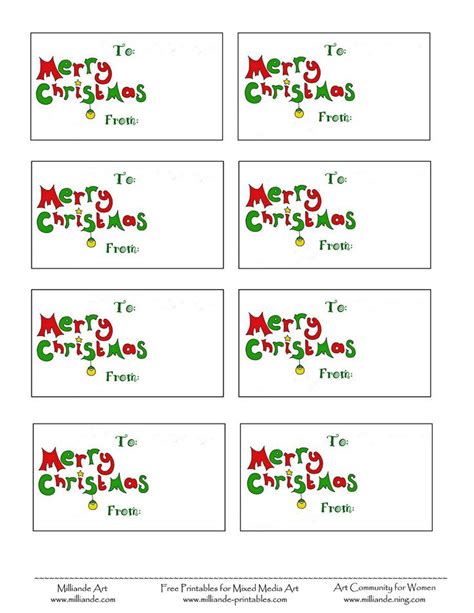 printable christmas gift tags templates  printable christmas