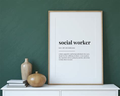 social worker definition print wall art print definition etsy