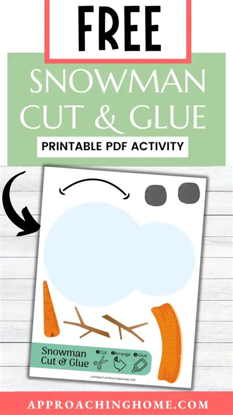 printable cut glue snowman craft