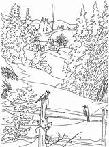 Coloring Pages Country Scenes Winter Landscape Adults Scene Book Fall Color Outdoor Dover Publications Printable Realistic Welcome Scenery Haven Creative sketch template