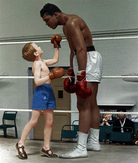 Muhammad Ali With 6 Year Old Patrick Power In The Ring During His