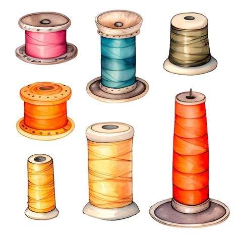 premium vector watercolor colorful yarn clipart set