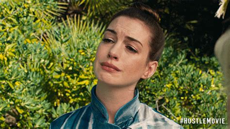 anne hathaway crying by the hustle movie find and share on giphy