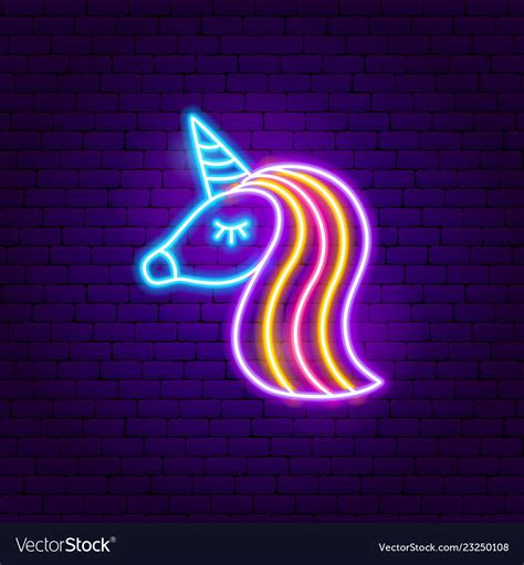 unicorn neon sign royalty free vector image vectorstock