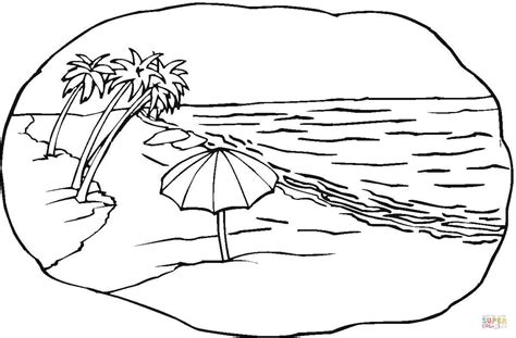 beach scene coloring page  printable coloring pages