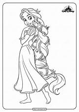 Tangled Printable Girls Rapunzel Outline Drawing Colouring sketch template