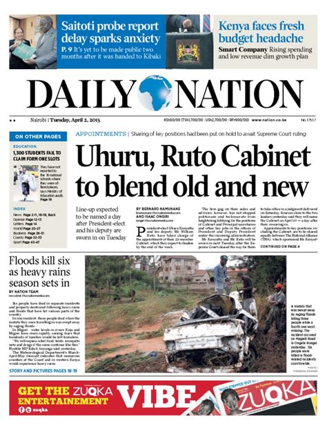 daily nation kenya   april government politics