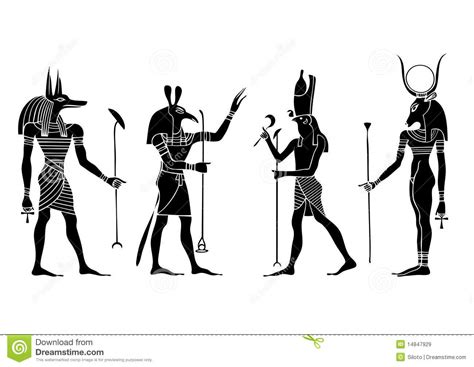 Egyptian Gods And Goddess Stock Vector Illustration Of