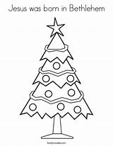 Coloring Jesus Born Bethlehem Christmas Tree Built California Usa sketch template