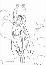 Coloring Superman Kids Flying Pages Printable sketch template
