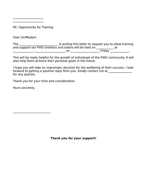 sample training request letter
