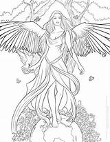Coloring Angel Pages Fairy Bingapis Printables sketch template