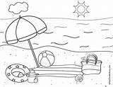 Beach Coloring Pages Printable Summer Preschool Fun Sheet sketch template