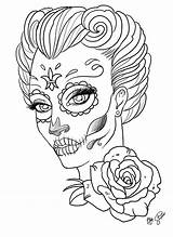 Coloring Skull Pages Sugar Adults Skulls Adult Girl Tattoo Detailed Book Color Drawing Printable Woman Female Print Books Candy Halloween sketch template