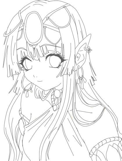 elfi lineart  anez erynlis anime elf anime coloring pages
