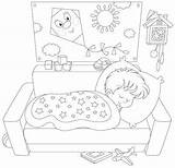 Sleep Coloring Pages Kids Sleeping Colouring Child 123rf sketch template