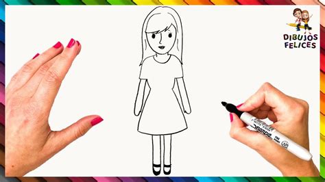 Cómo Dibujar Una Mujer Para Niños 👩 Dibujo De Mujer Paso A
