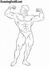Draw Bodybuilder Beginners Drawing Lines Step Drawingforall Outlines Toes Flowing Feet Couple Above Just sketch template