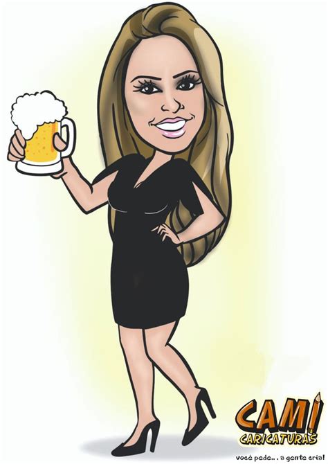 bebendo cerveja caricaturas caricatura garotas