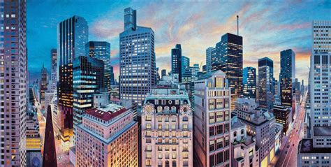 realistic cityscape paintings immerse  viewer  urban landscapes