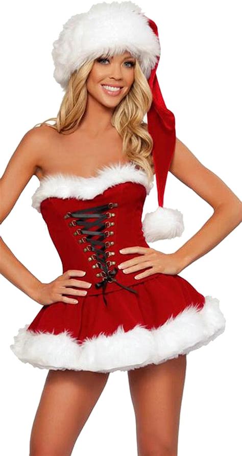 haomei woman sexy christmas tee dress santa outfit  claus costumes xmas party fancy dress