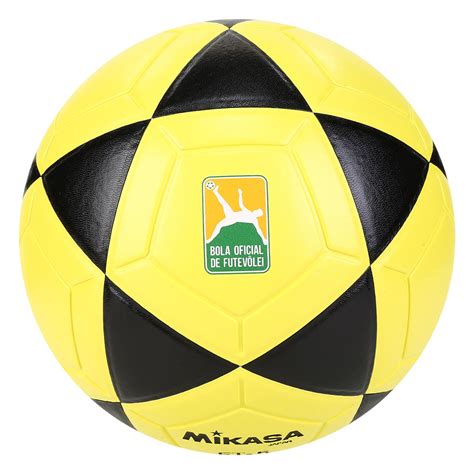 bola futebol mikasa ft  futvolei preto  amarelo netshoes