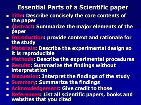 parts   scientific research paper imrd  parts   research